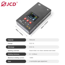 JCD Spot Welder Color Screen Display 0.1-0.25MM Nickel Welding Handheld Protable Machine 18650 Lithium Battery Spot Welding Kit