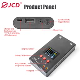 JCD Spot Welder Color Screen Display 0.1-0.25MM Nickel Welding Handheld Protable Machine 18650 Lithium Battery Spot Welding Kit