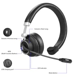 BH-M91 Noise Cancelling Bluetooth CSR Headset Wireless Headset with Microphone for Office Home Business Trucker Drivers