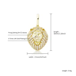 JINAO New 100% 925 Sterling Silver Lion Pendant High Quality CZ Women's Necklace Hip Hop Fashion Delicate Jewelry For Gift