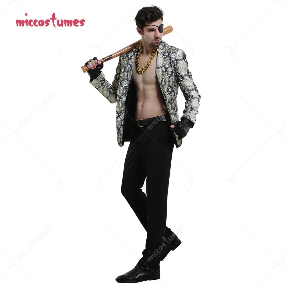 Miccostumes Men's Suit Jacket Snakeskin Suit Jacket Cosplay Costume for Halloween Cosplay