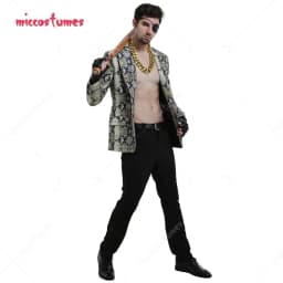 Miccostumes Men's Suit Jacket Snakeskin Suit Jacket Cosplay Costume for Halloween Cosplay
