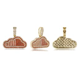 GUCY Clouds Pendant Iced Out Bling Charm With Tennis Chain Statement Necklace Men Women Hip Hop Chains For Jewelry Gift