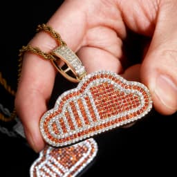 GUCY Clouds Pendant Iced Out Bling Charm With Tennis Chain Statement Necklace Men Women Hip Hop Chains For Jewelry Gift