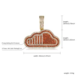 GUCY Clouds Pendant Iced Out Bling Charm With Tennis Chain Statement Necklace Men Women Hip Hop Chains For Jewelry Gift