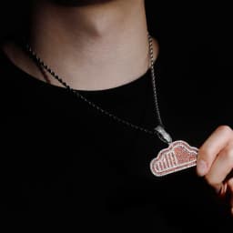 GUCY Clouds Pendant Iced Out Bling Charm With Tennis Chain Statement Necklace Men Women Hip Hop Chains For Jewelry Gift