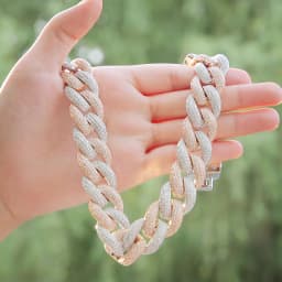 Bubble Letter Miami Cuban Link Chain Men Necklace 5A Cubic Zircon Hip Hop Choker Rock Jewelry 2021 Trend Christmas Gift