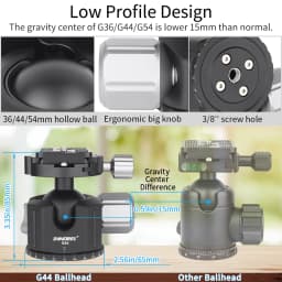 INNOREL G54/G44/G36 Professional Tripod Head Low Center Gravity Ball Head Ballhead Panoramic Arca Swiss QR Plate for DSLR Camera