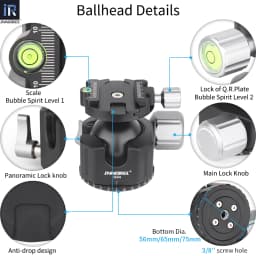 INNOREL G54/G44/G36 Professional Tripod Head Low Center Gravity Ball Head Ballhead Panoramic Arca Swiss QR Plate for DSLR Camera