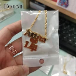 DOREMI Custom Name Necklaces Stainlesss Pendant Letters Necklace for Women Custom Chain Jewelry Children Personalized Gold