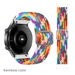 20/22 mm Band for Samsung Galaxy 46mm 42mm/Gear S3 frontier/active 2 Adjustable Braided Solo Loop Huawei watch GT/2/2e/Pro strap