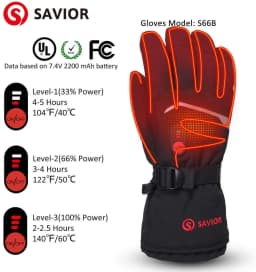 2023 Winter Skiing Heated Gloves Battery Motorcycle Gloves Leather 3 Shift Temperature Control Waterproof Electric Skiing Gloves