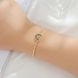 Tree of Life Charm 18K Gold Plated Stainless Steel Chain Link Bracelets Jewelry Cheap Jewelry for Gift Drop Shipping