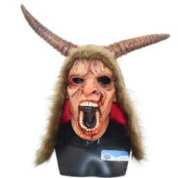 Christmas Krampus Mask, Realistic Christmas Santa Claus Mask Latex Xmas Costume Mask Costume Party