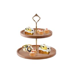 Two/Three Layers Fruit Tray Bamboo Plate Innovative Exquisite Snack Rack Storage Display Stand Creative Bread Cake Dessert Rack