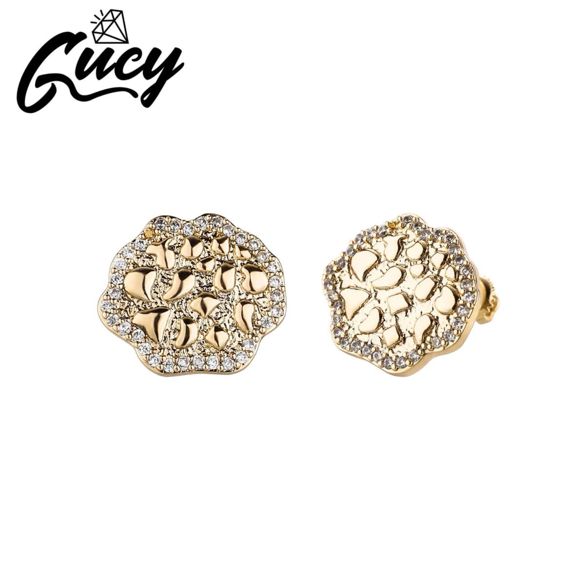 GUCY Flower Shape Zirconia Earrings Sparkle Bling Women Micro Paved Earring AAAA Cubic Zircon Fashion Jewelry Gift