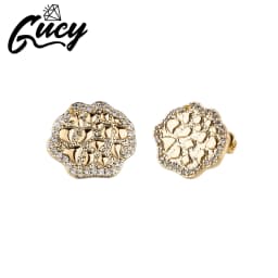 GUCY Flower Shape Zirconia Earrings Sparkle Bling Women Micro Paved Earring AAAA Cubic Zircon Fashion Jewelry Gift
