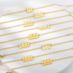 111 222 333 444 555 666 777 888 999 Angel Number Anklets for Women Stainless Steel Minimalist Ankle Bracelet Jewelry Gifts
