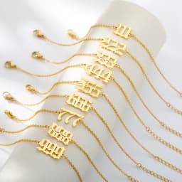 111 222 333 444 555 666 777 888 999 Angel Number Anklets for Women Stainless Steel Minimalist Ankle Bracelet Jewelry Gifts