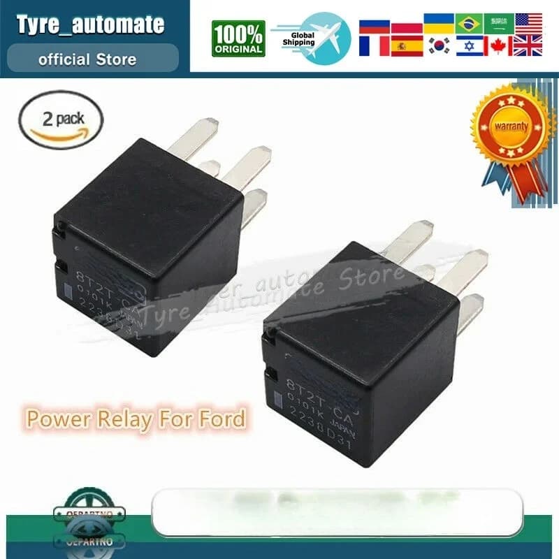 2 Pieces 8T2T-CA For Ford 4 Pin Multi-Purpose 8T2TCA Hight Power Relay Various Models