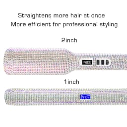 Rhinestone Flat Iron For a Perm Titanium Straightening Irons LCD Display Floating 2 Inches Wide Plate Hair Straightener Curler