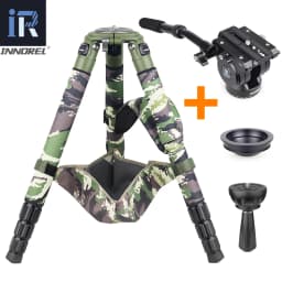 INNOREL RT90CG Camouflage Carbon Fiber Tripod 40mm Professional Birdwatching Heavy Duty Camera Stand 40kg Load for DSLR Cameras