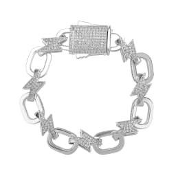 GUCY Newest Chunky Chain Bracelest For Men Cubic Zircon Lightning Fashion Men Bracelet Jewelry