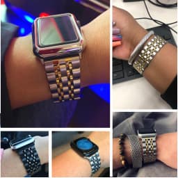 Stainless Steel strap for Apple watch band 44mm 40mm 45mm 41mm 42mm 38mm Luxury metal bracelet iWatch serie 3 4 5 se 6 7 band