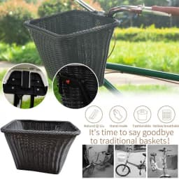 Front handle bicycle basket Manually woven bicycle basket wicker blue is suitable for adultand children bicycle baskets