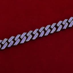10MM Blue Zircon Miami Cuban Necklace Gun Black Color Plated Copper Chain Men's Hip Hop Link Bling Fashion Rock Jewelry