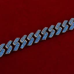 10MM Blue Zircon Miami Cuban Necklace Gun Black Color Plated Copper Chain Men's Hip Hop Link Bling Fashion Rock Jewelry