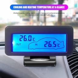 Auto Car LCD Thermometer DC12V Digital Thermometer Backlight Mini Thermometer LCD Car Inside Outside Thermometer Car Interior