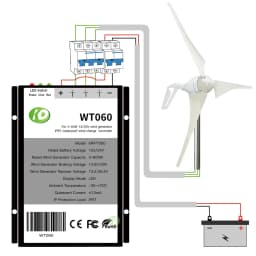 600W MPPT Wind Charge Discharge Booster Controller Auto 12V 24V AC DC Regulator IP68 For Wind Turbine Generator
