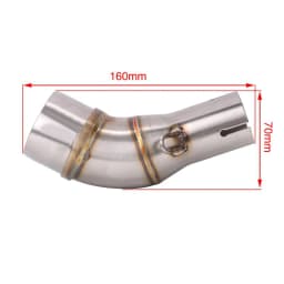 For Yamaha R3 YZF-R3 R25 MT-03 2016-2022 Motorcycle Exhaust Pipe Middle Link Pipe Slip On 51mm Muffler Escape Stainless Steel