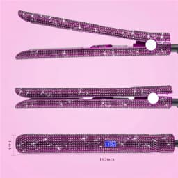 Hair Straightener Curler Bling Diamond Flat Iron Rhinestone Straightening Irons Professional High Heat 470℉ Salon Styling Tools