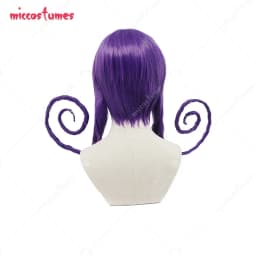 Womens Anime Short Wavy Purple Wig for Women Cosplay Halloween Wig