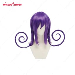 Womens Anime Short Wavy Purple Wig for Women Cosplay Halloween Wig
