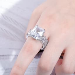 JINAO Gold-plated Copper Iced Out High Quality Cubic Zirconia Tennis Ring Hip Hop Punk Bling Fashion Jewelry For Women Gift