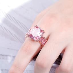 JINAO Gold-plated Copper Iced Out High Quality Cubic Zirconia Tennis Ring Hip Hop Punk Bling Fashion Jewelry For Women Gift