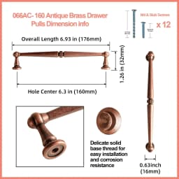 American Style Traditional Vintage Antique Brass Cabinet Handles Kitchen Cupboard Pulls Drawer Knobs for Furniture Hardware