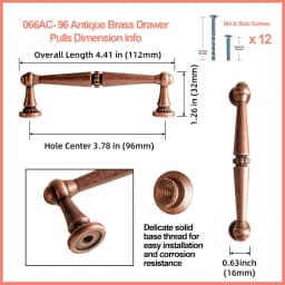 American Style Traditional Vintage Antique Brass Cabinet Handles Kitchen Cupboard Pulls Drawer Knobs for Furniture Hardware