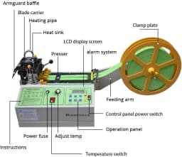 450W Automatic Computerized Rope Cutting Machine Cold and Hot Zipper Cutting Ribbon Cutting Webbing Machine Elastic Band