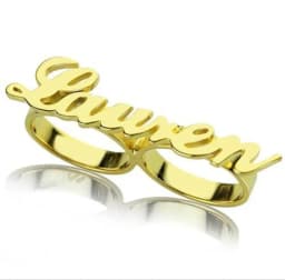 Fashionable Stainless Steel Personalized Double Ring Name Ring Custom Font Name Custom Carved Jewelry