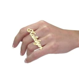Fashionable Stainless Steel Personalized Double Ring Name Ring Custom Font Name Custom Carved Jewelry