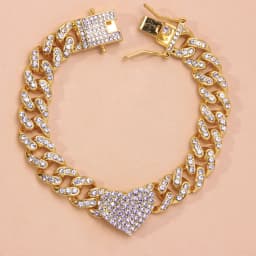 Fashion Hip Hop Crystal Heart-Shaped Anklet for Women Bracelet Men Miami Cuban Link Anklet Chunky Wholesale Foot Chain Iced Out
