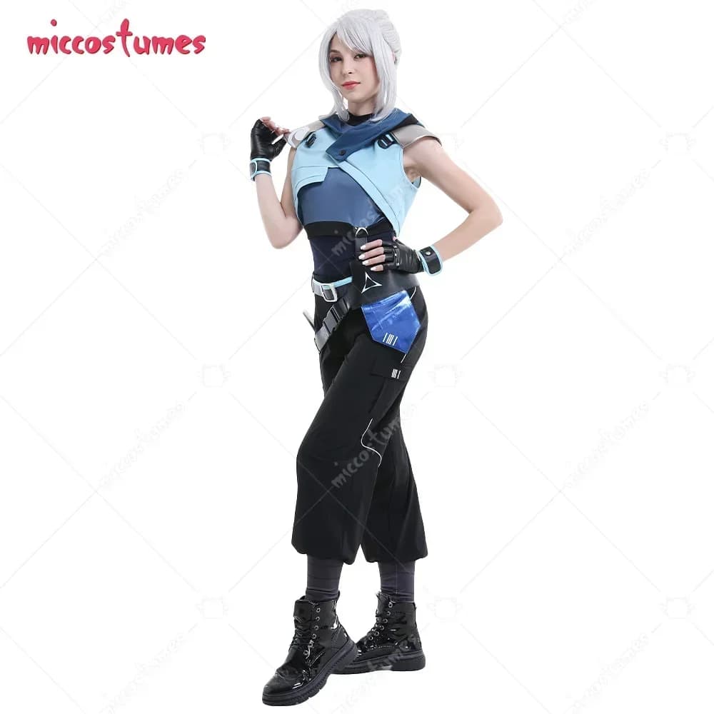 Miccostumes Black Cosplay Costume Unisex Sportswear Outfits with Belts Gloves
