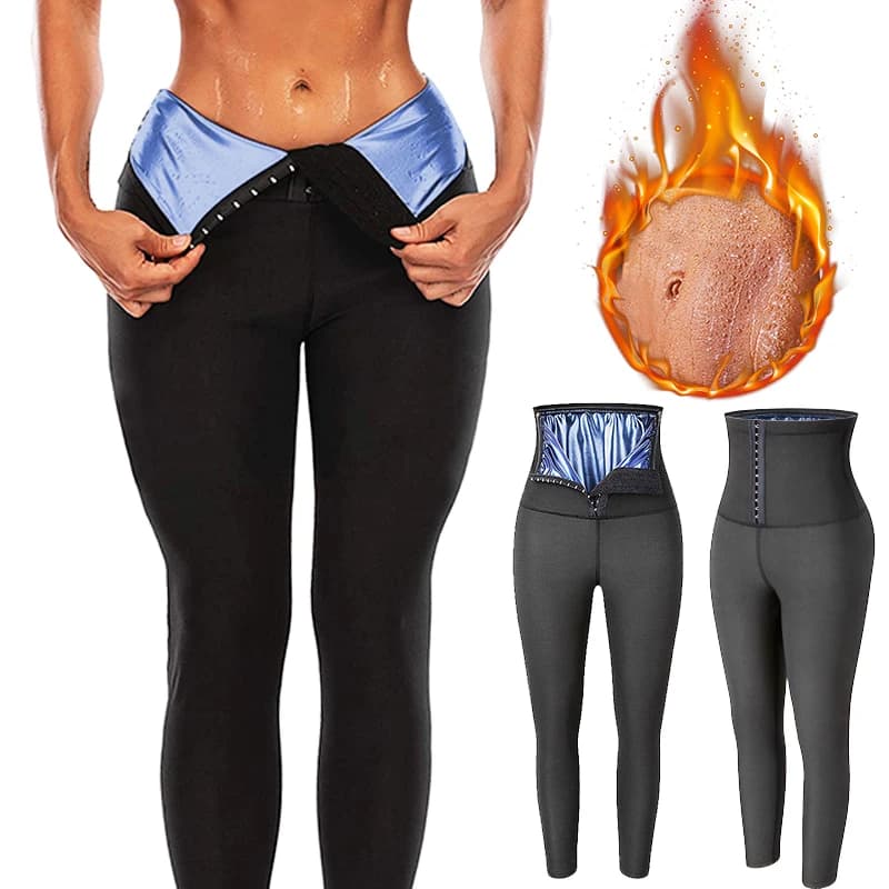 Womens Sauna Sweat Body Shaper High Waist Slimmer Tights Fitness Pants Workout Suit Slimming Waist Trainer Weight Loss Shapewear