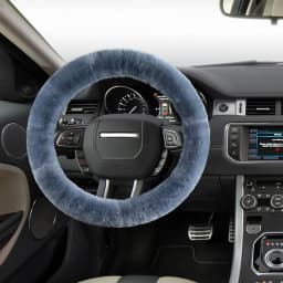 1Pcs Universal Car Steering Wheel Cover Plush Warm Fluffy Fuzzy Interior Accessories For Winter Women Girl Men Boy 35-43 Cm