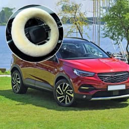 1Pcs Universal Car Steering Wheel Cover Plush Warm Fluffy Fuzzy Interior Accessories For Winter Women Girl Men Boy 35-43 Cm