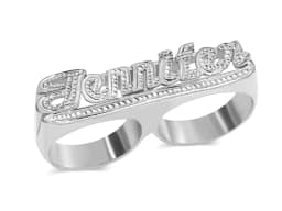 DOREMI 3 Fingers Name Ring For Men Women Custom Numbers Ring Personalized Jewelry Gold 3D Ring Couple Mother Gift